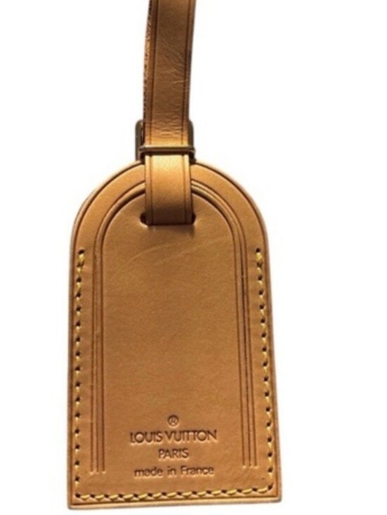 Louis Vuitton Accessories - Louis Vuitton Tan Leather Luggage Tag EUC